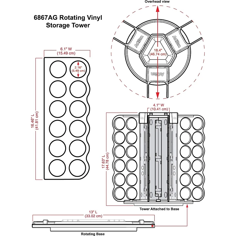 ArtBin® Rotating Vinyl Storage Tower