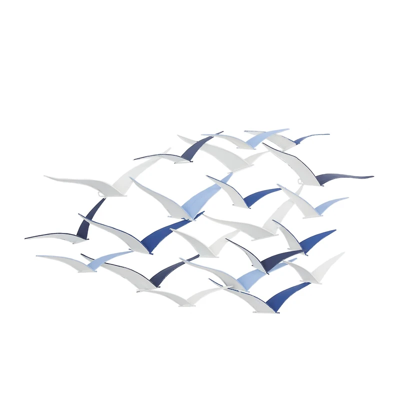 Blue Metal Coastal Wall Decor, 25" x 48" x 3"