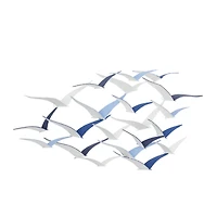 Blue Metal Coastal Wall Decor, 25" x 48" x 3"