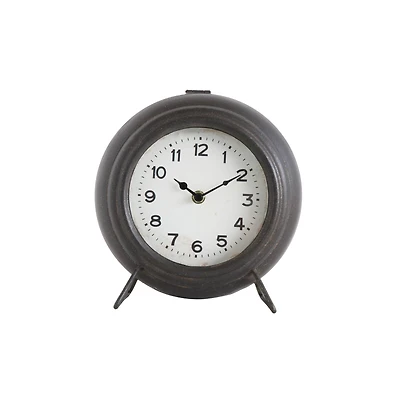 Hello Honey® 9'' Black Metal Mantel Clock