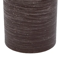 Brown Traditional Wax Flameless Pillar Candle Set