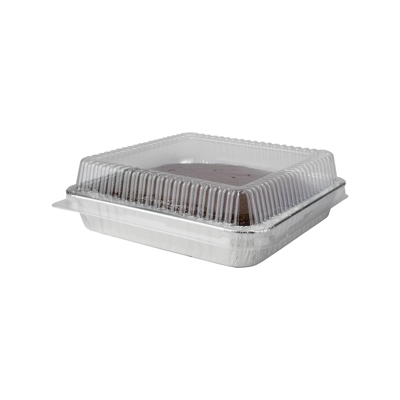 Silver Lining by Durable Packaging Foil Square Cake Pans with Lids, 3ct.