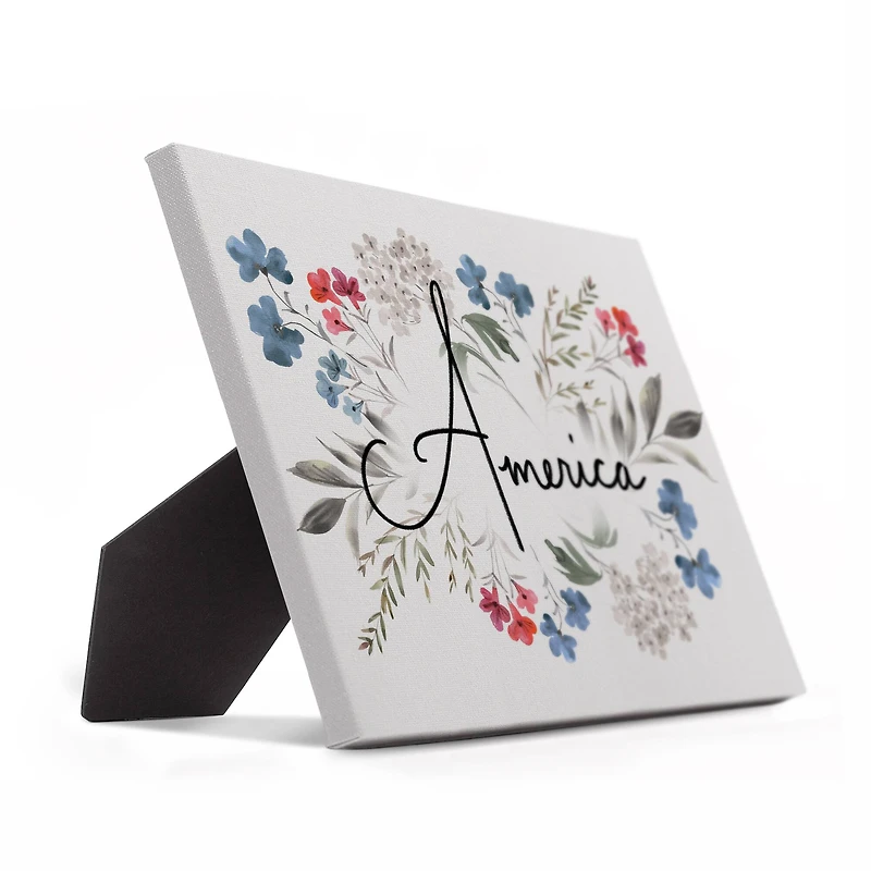 10" Floral America Tabletop Canvas