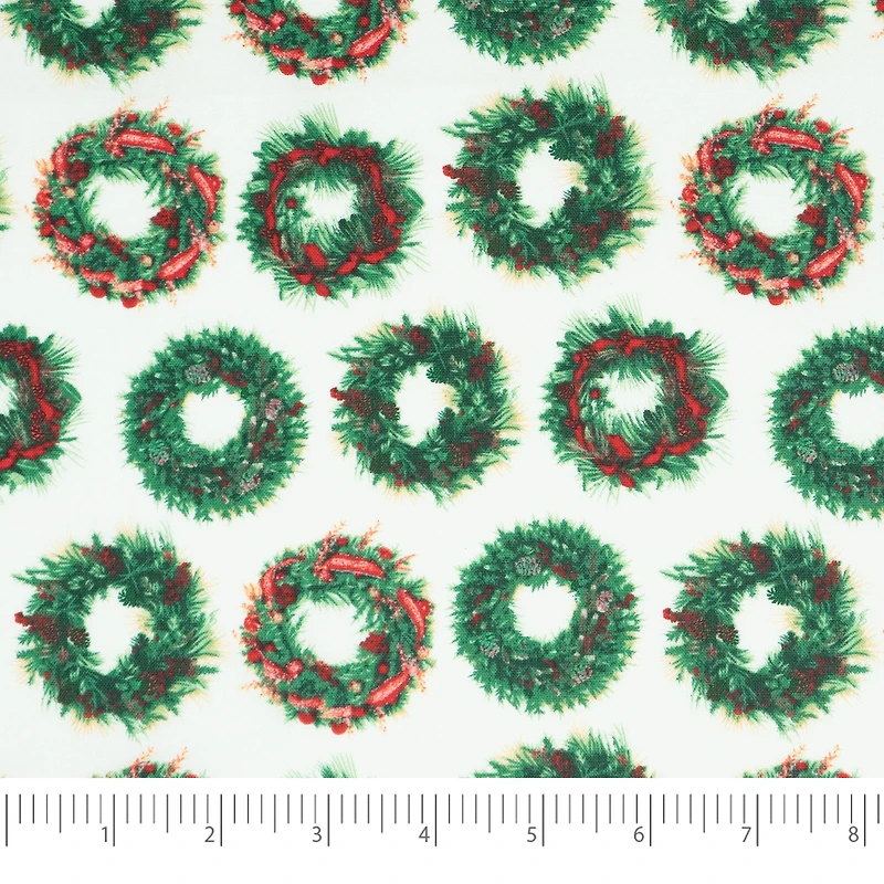 SINGER Christmas Wreaths Cotton Fabric