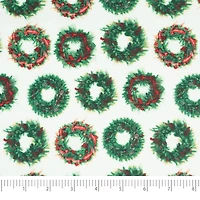 SINGER Christmas Wreaths Cotton Fabric