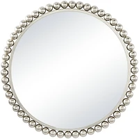 CosmoLiving by Cosmopolitan Silver Metal Wall Mirror with Bead Detailing 36" x 1" x 36"