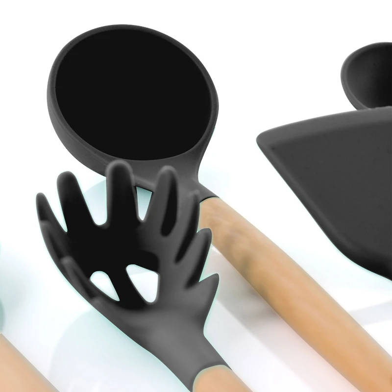 MegaChef Silicone & Wood Cooking Utensils Set