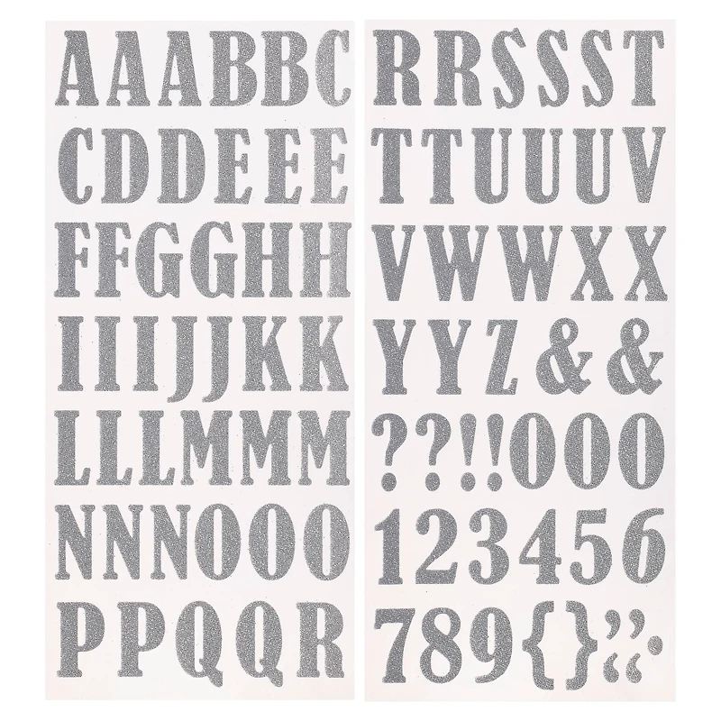 Silver Glitter Large Alphabet Stickers by Recollections™