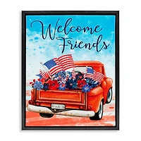 Stupell Industries Welcome Friends Americana Pickup Truck Floater Framed Art