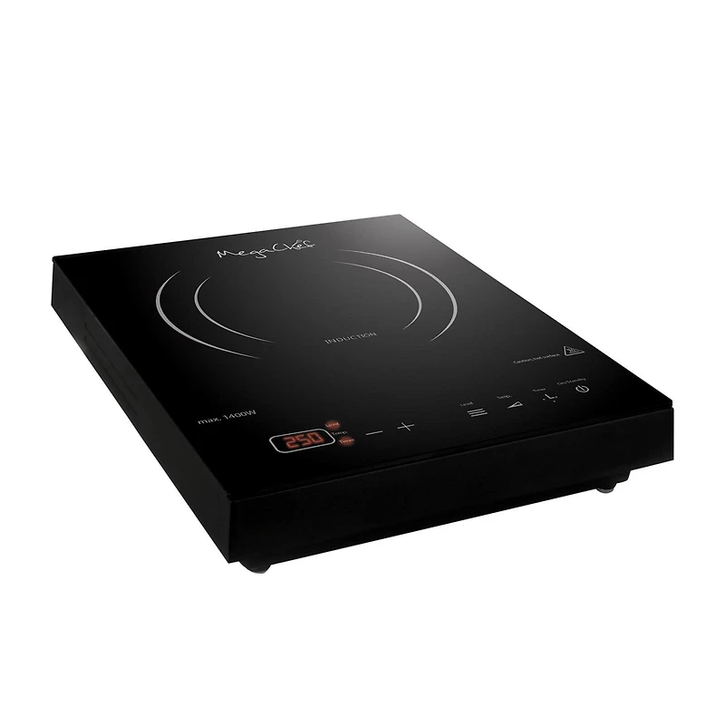 MegaChef Portable 1400W Single Induction Countertop Cooktop With Digital Control Panel