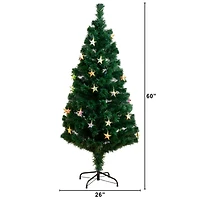 5ft. Fiber Optic Star-Shaped LED Lights Pine Artificial Christmas Tree