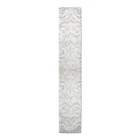 72" White Ornate Carved Pattern Cotton Twill Table Runner