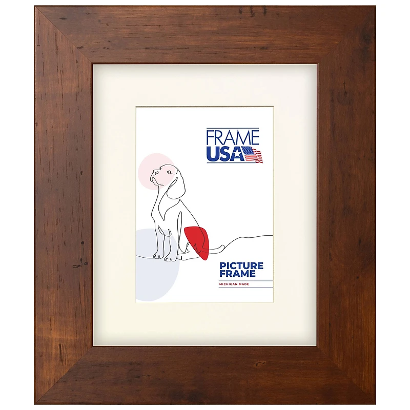 Frame USA Honey Wide Brown Single Image Picture Frame with Mat