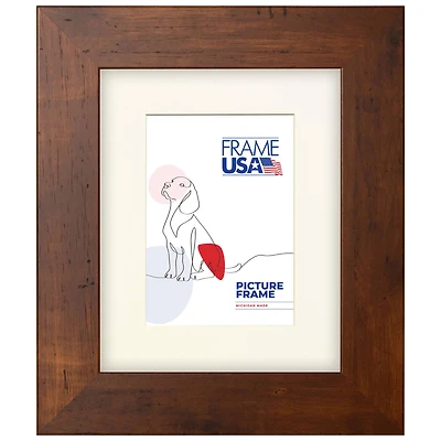 Frame USA Honey Wide Brown Single Image Picture Frame with Mat