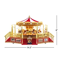 90th Anniversary Collection 8" Animated & Musical LED World's Fair Boardwalk Carouse Accent