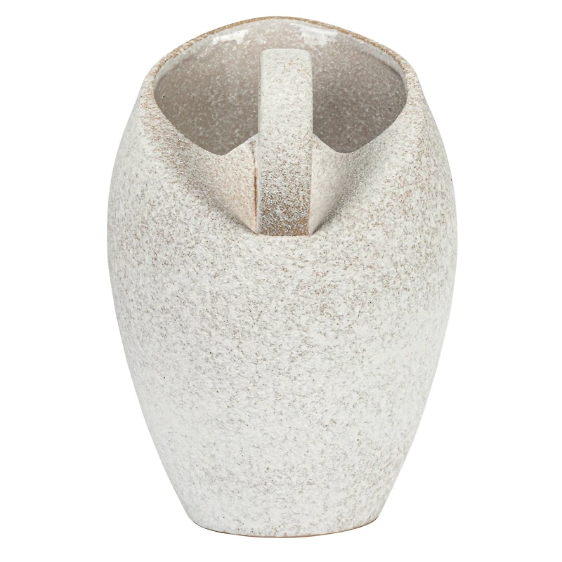 Hello Honey® 9" White Textured Stoneware Pitcher in Reactive Glaze