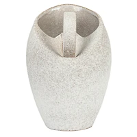 Hello Honey® 9" White Textured Stoneware Pitcher in Reactive Glaze