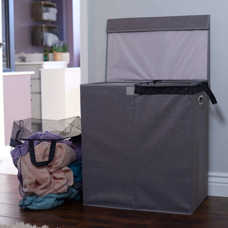 Household Essentials Collapsible Laundry Sorter with Lid