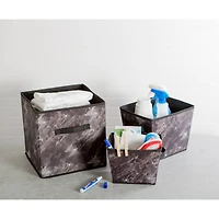 DII® Small Black Marble Trapezoid Laundry Bin Set, 3ct.