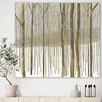 Designart - Forest in Winter Gold