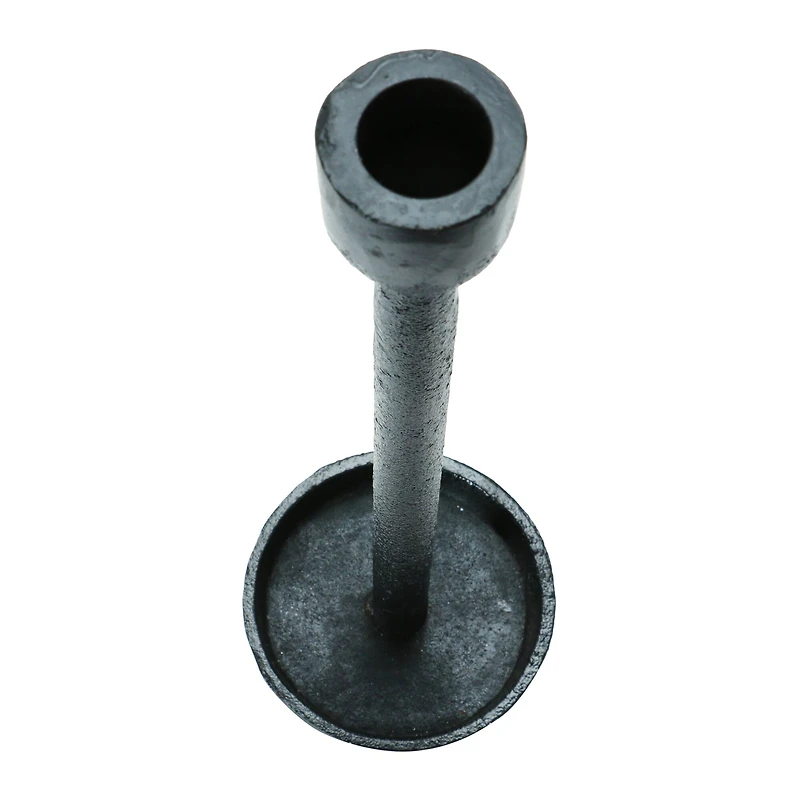 Hello Honey® 12'' Black Cast Iron Taper Candle Holder