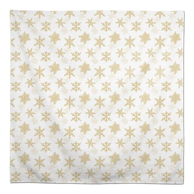 58" Cream Snowflakes Tablecloth