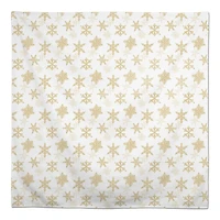 58" Cream Snowflakes Tablecloth