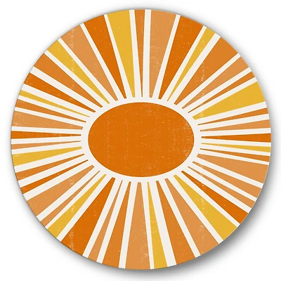 Designart - Minimalist Bright Shining Orange Sun Rays I