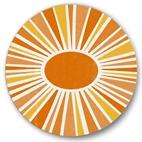 Designart - Minimalist Bright Shining Orange Sun Rays I
