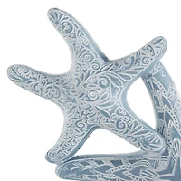 14" Blue Starfish Stacked Sculpture