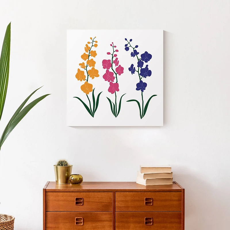 Papercut Flower Trio 20" x 20" Canvas Wall Art