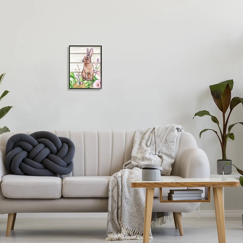 Stupell Industries Spring Flower Garden Country Rabbit Framed Giclee Art