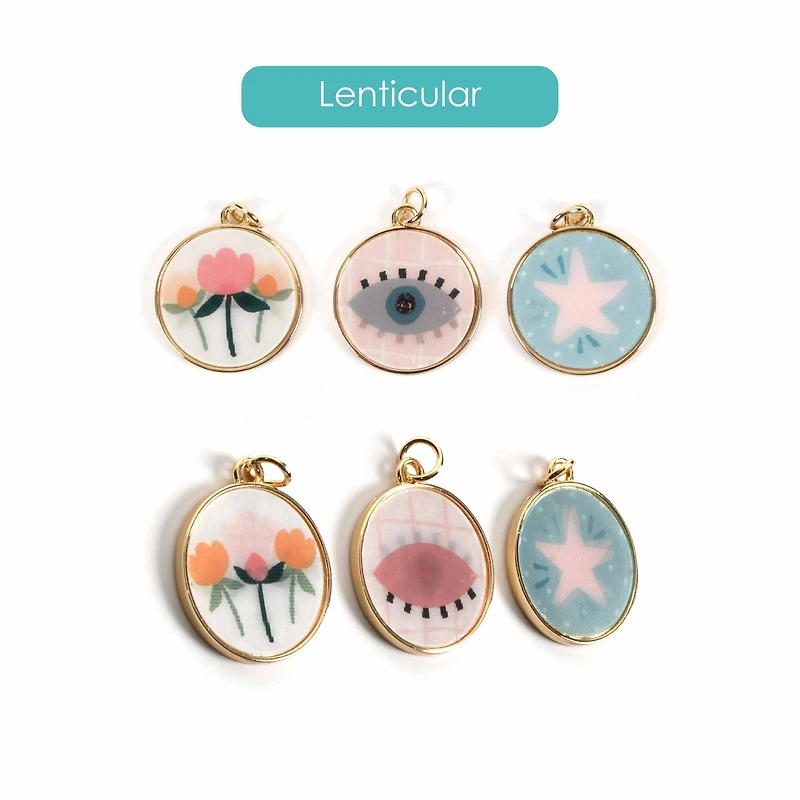 Round Lenticular Charm Set by Bead Landing™
