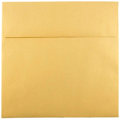 JAM Paper 8.5" x 8.5" Gold Stardream Square Metallic Invitation Envelopes, 50ct.