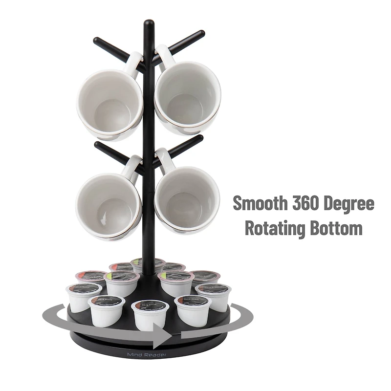 Mind Reader Anchor Collection Black Single Serve Pod Organizer & Mug Tree
