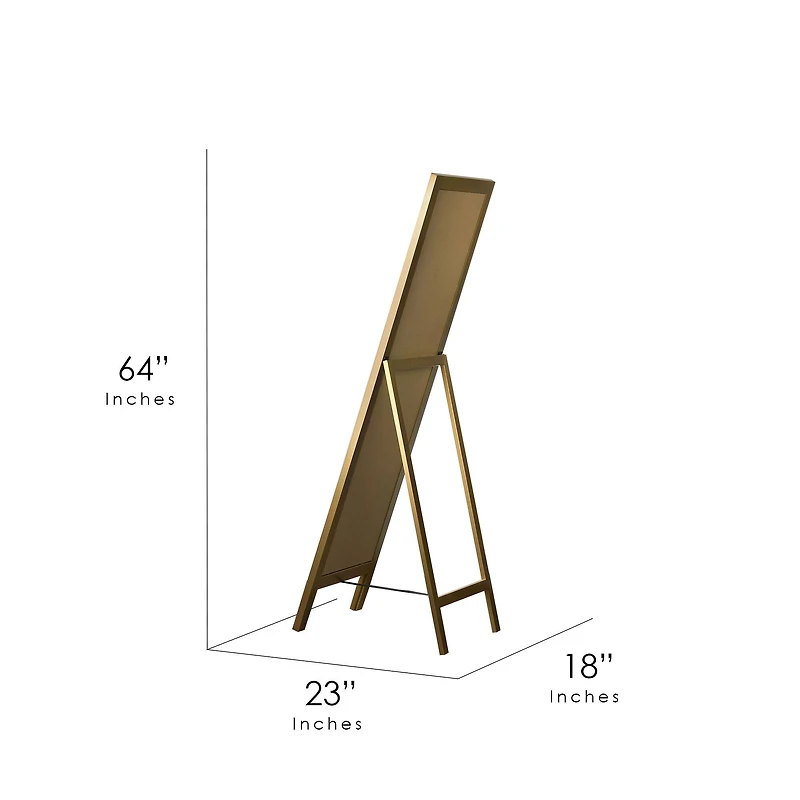Head West Gold Full Size Free Standing Easel Dressing Mirror - 18" x 64"