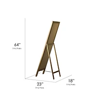 Head West Gold Full Size Free Standing Easel Dressing Mirror - 18" x 64"