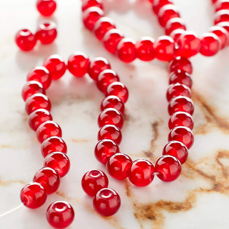 Burgundy Glass Round Beads, 6mm by Bead Landing™