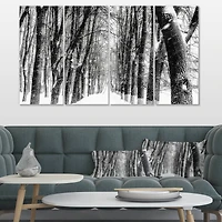 Designart - Snowy Forest Black and White