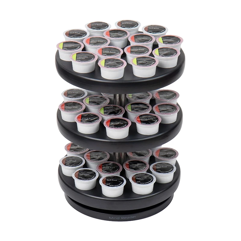 Mind Reader Anchor Collection 3-Tier Black Single Serve Pod Carousel