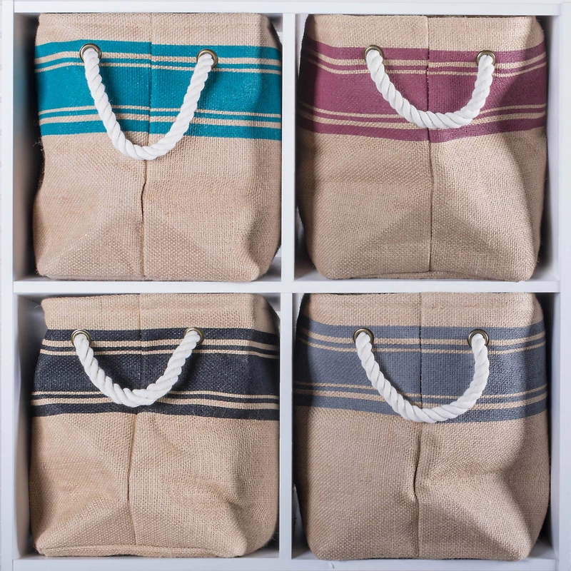 DII® 12" Round Border Burlap Bin