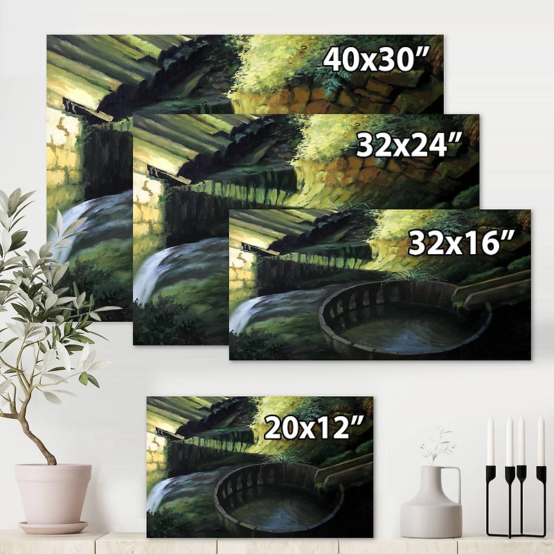 Designart - Old Watermill In Nature Landscape