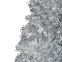 9ft. Unlit Silver Artificial Tinsel Christmas Tree