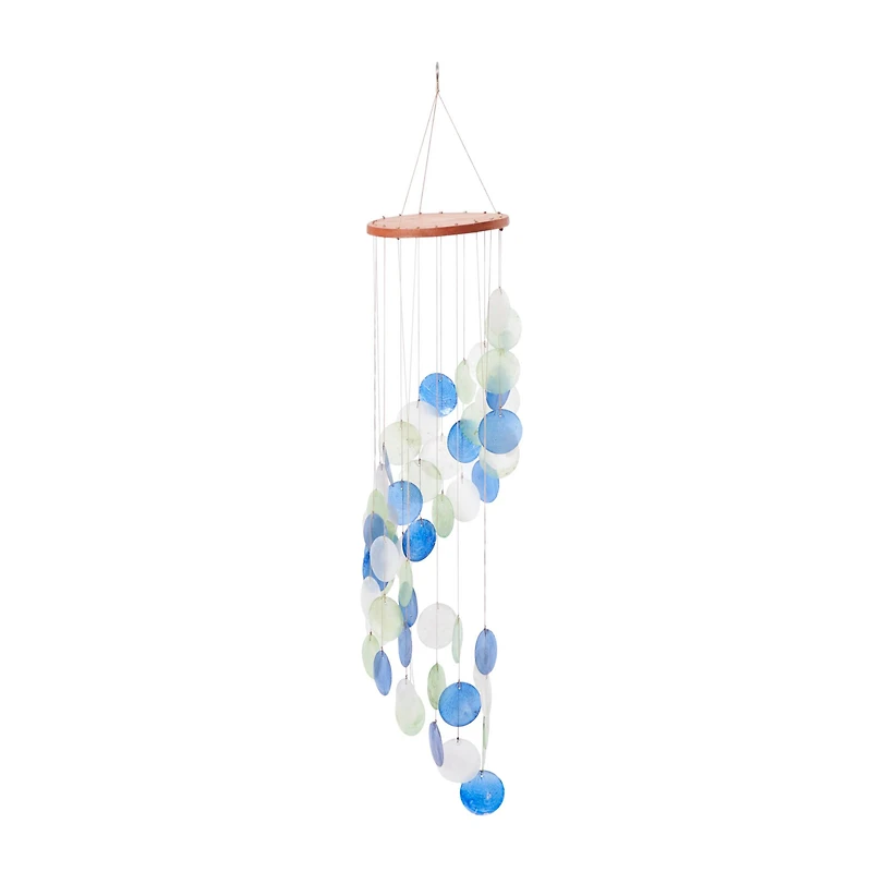 Natural Brown Capiz shell Coastal Windchime, 31"