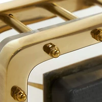 6" Gold Aluminum Geometric Floating Clock