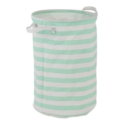 DII® Round Stripes PE-Coated Cotton Polyester Laundry Hamper