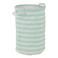 DII® Round Stripes PE-Coated Cotton Polyester Laundry Hamper
