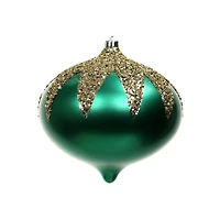 9.75" Green Satin & Gold Glitter Shatterproof Onion Ornament by Ashland®