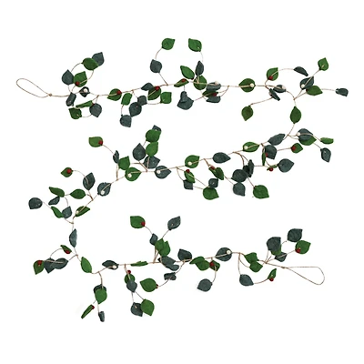 Hello Honey® 6ft. Green Leaves & Berries Handmade Felt Garland
