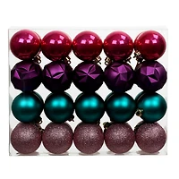 40 Pack 2.2" Jewels & Jolly Shatterproof Ball Ornaments by Ashland®